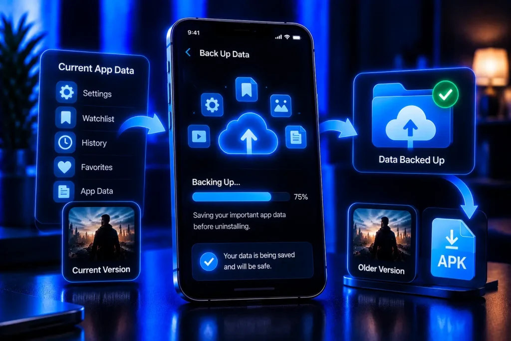 Back up important Castle app data before replacing an installed version with an older APK release
