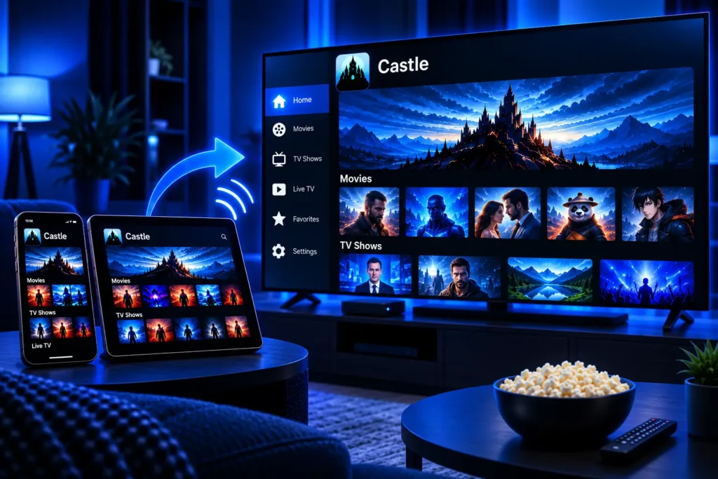 Watch Castle on a television screen instead of a smaller phone or tablet display